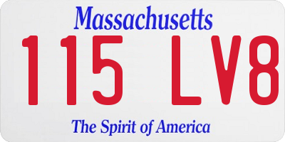 MA license plate 115LV8