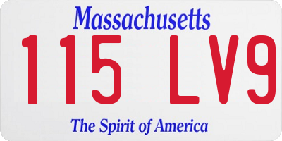 MA license plate 115LV9