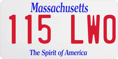 MA license plate 115LW0