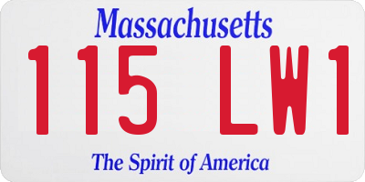 MA license plate 115LW1