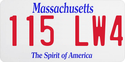 MA license plate 115LW4