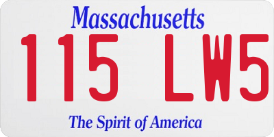 MA license plate 115LW5