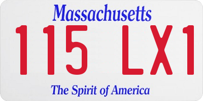 MA license plate 115LX1