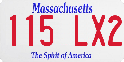 MA license plate 115LX2