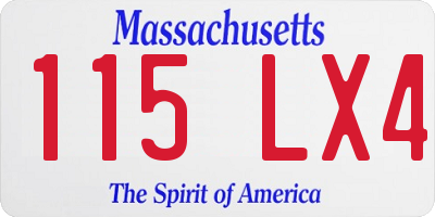 MA license plate 115LX4