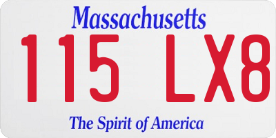 MA license plate 115LX8