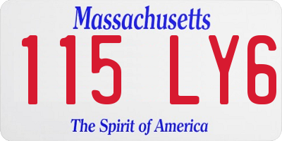MA license plate 115LY6
