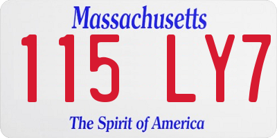 MA license plate 115LY7