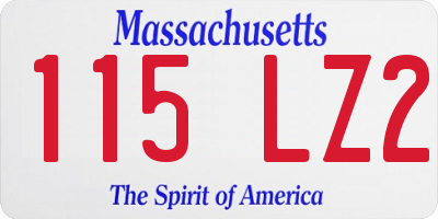 MA license plate 115LZ2