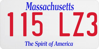 MA license plate 115LZ3