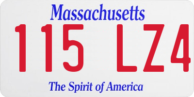 MA license plate 115LZ4