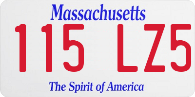 MA license plate 115LZ5