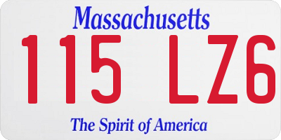 MA license plate 115LZ6