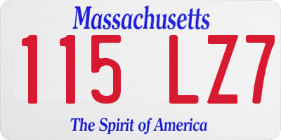 MA license plate 115LZ7