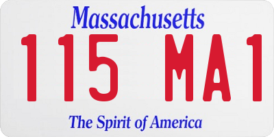 MA license plate 115MA1