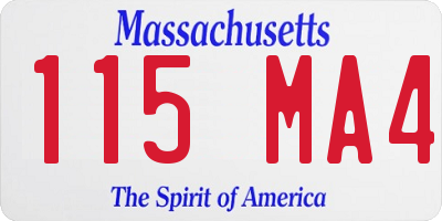 MA license plate 115MA4