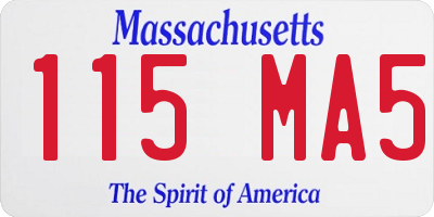 MA license plate 115MA5