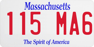 MA license plate 115MA6