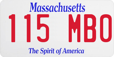 MA license plate 115MB0