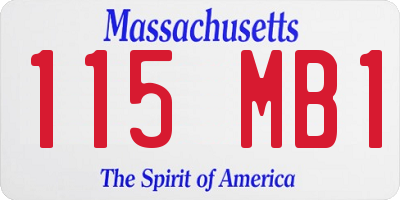 MA license plate 115MB1