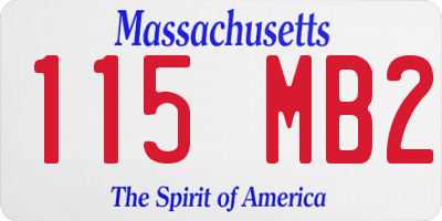 MA license plate 115MB2