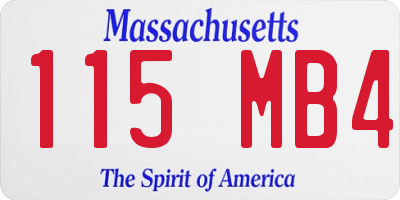 MA license plate 115MB4