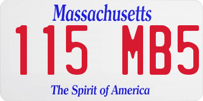 MA license plate 115MB5