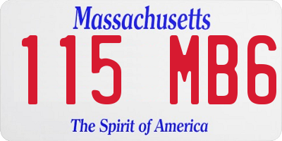 MA license plate 115MB6