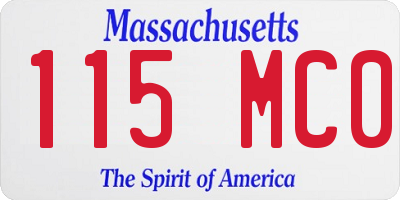 MA license plate 115MC0