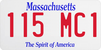 MA license plate 115MC1