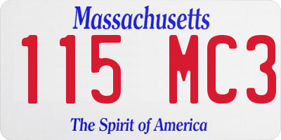 MA license plate 115MC3