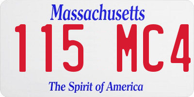 MA license plate 115MC4