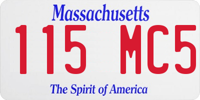 MA license plate 115MC5