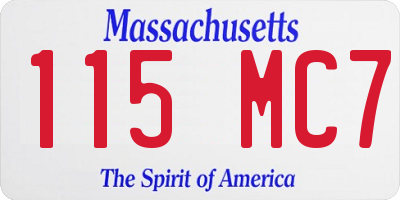 MA license plate 115MC7