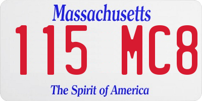 MA license plate 115MC8
