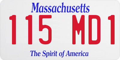 MA license plate 115MD1