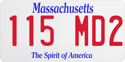 MA license plate 115MD2