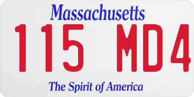 MA license plate 115MD4