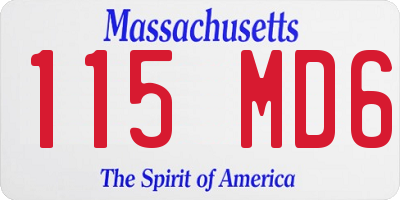 MA license plate 115MD6