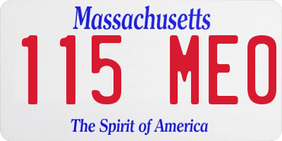 MA license plate 115ME0