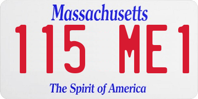 MA license plate 115ME1