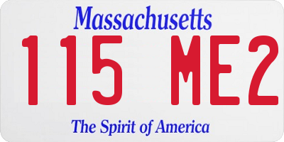 MA license plate 115ME2