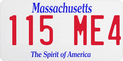 MA license plate 115ME4