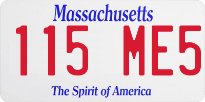 MA license plate 115ME5