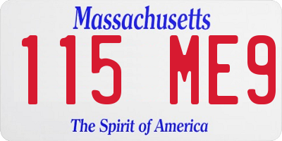 MA license plate 115ME9