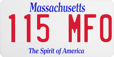 MA license plate 115MF0