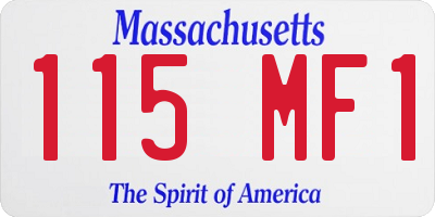 MA license plate 115MF1