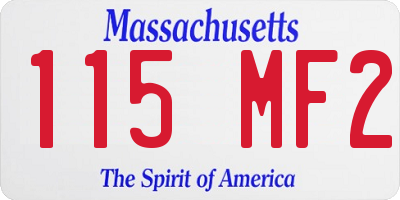 MA license plate 115MF2