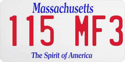 MA license plate 115MF3