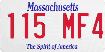 MA license plate 115MF4